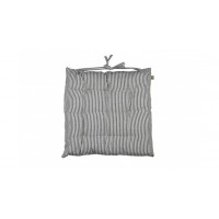 Abby Stripe Seat Cushion with Ties – Dark Olive Green/Taupe - Pair